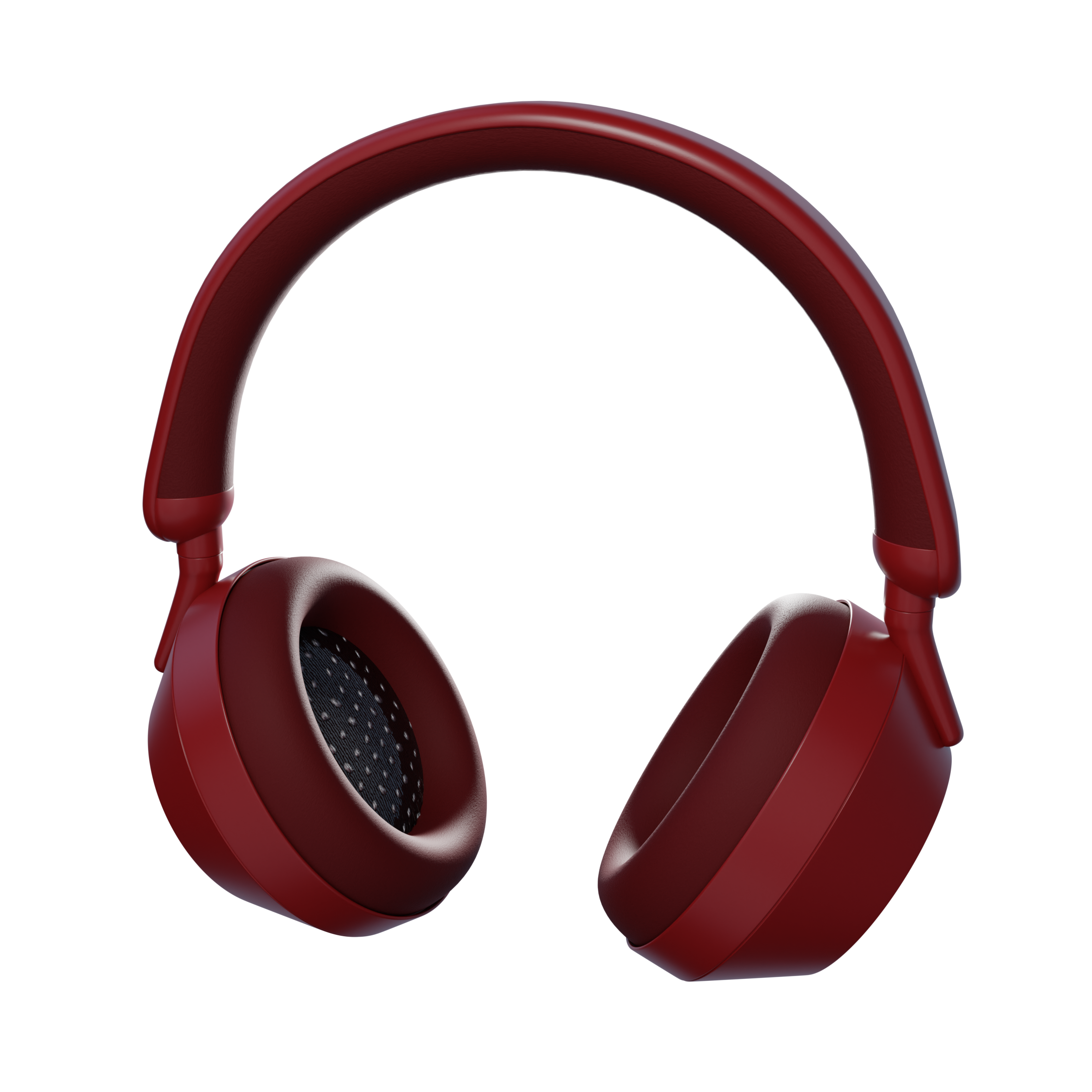 Headphones 3D render — crimson